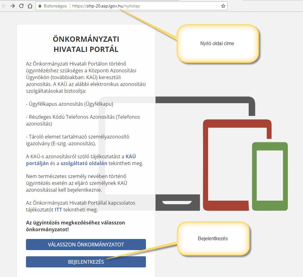 II. BEJELENTKEZÉS Az elektronikus űrlapok elérhetősége: https://ohp-20.asp.lgov.