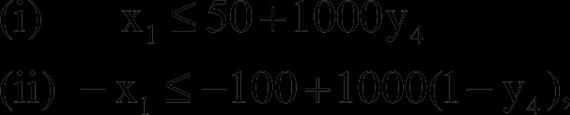Modellezés egészértékű változókkal ahol M 0 az f 1(x) és f 2(x) függvények egy közös felső korlátja, és y egy 0 vagy 1 éréket felvevő bináris segédváltozó.