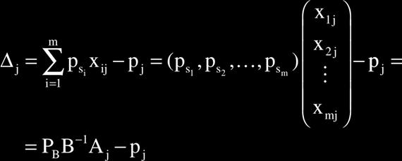 Módosított szimplex módszer Mivel a B bázist alkotó A si vektorok lineárisan függetlenek, ezért létezik B -1 inverz mátrix és a (7.