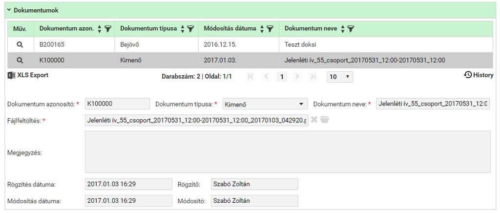 A képzéseim fül végén találhatók azok a dokumentumok, amelyek az adott képzéshez (jelenléti képzés esetén pl. tananyag), illetve a tanulóhoz tartoznak az adott képzésben (igazolás stb.). 4.2.3.