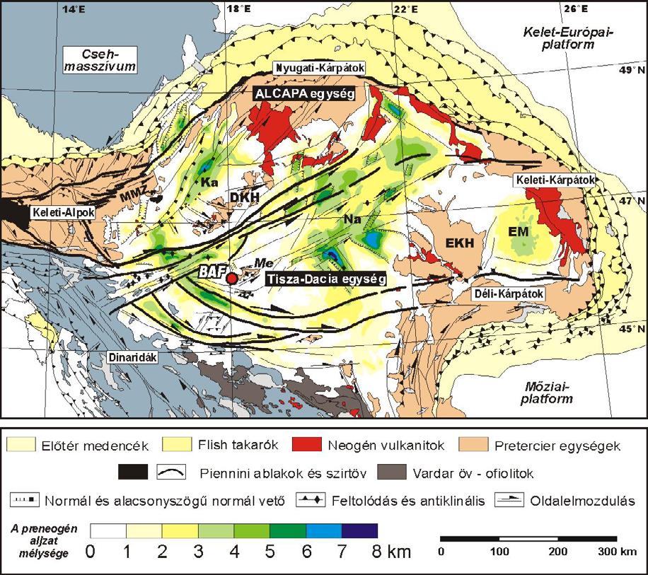 Feszültségtér Európában és a Pannon-medence térségében megegyezően forgott. Főképp ekkor jött létre a medencerendszer aljzatát tagoló jellegzetes, uralkodóan ÉK-DNy-i csapású törésvonal hálózat (5.2.