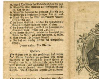 III. KÍVÁNSÁG (KÉRELEM) AZ ANGYALI IFJÚHOZ, GONZÁGA SZENT ALAJOSHOZ (1758) A harmadik eddig ismeretlen nagyszombati nyomtatványnak, egy kétleveles német nyelvű imalapnak nem találtam előzményét a