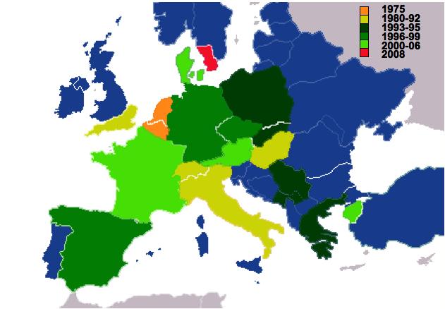 - 1997. Luxemburg (Lambinon és mtsai., 2001) - 1997. Németország, Drezda - 1997. Csehország (Sefrová és Lastuvka, 2005) - 2000. Ausztria, Burgenland (Steyrer és mtsai., 2002) - 2005.