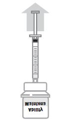 c) A luer záras fecskendő segítségével vegye ki az injekciós tű adapterét a csomagolásából, majd a csomagolást dobja ki. Az adapter hegyes végéhez soha ne érjen hozzá.