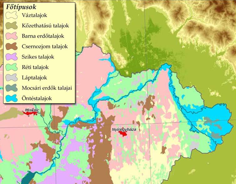 3.7 Talajadottságok Szabolcs Szatmár Bereg megye talajtanilag az Alföld nagytájhoz tartozik.
