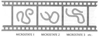 Polimerlánc egyensúlyi alakja Az a makroállapot, amely a legtöbb mikroállapottal valósítható meg (legvalószínűbb állapot) Féregszerű