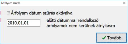 Kontírozás nyitása A céghez használt kontírozás nyitása teljesen automatikusan történik.