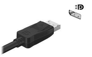 DisplayPort A DisplayPort segítségével kompatibilis digitális megjelenítőeszközt, például nagy teljesítményű monitort vagy kivetítőt lehet csatlakoztatni.