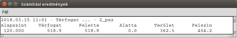 GeoEasy Térfogat Felszín 0.5 m 529.6 386.0 518.