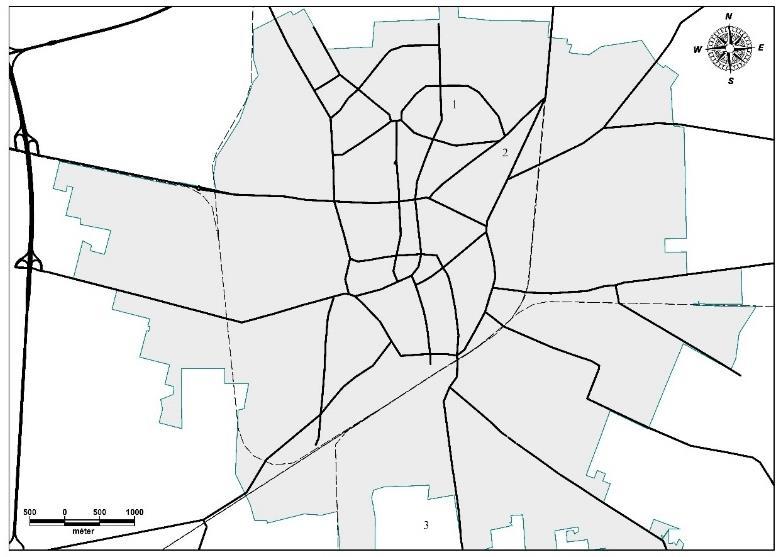 hu) A belváros sétálóövezet kiterjesztését nagymértékben támogatta (és tulajdonképpen az előfeltételét is jelentette) a városrész utcahálózatának az átalakulása.