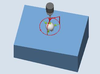 3.3 Munkadarab mérés (marás) A kezdőpontból kiindulva először a -X és utána a -Z irányba a golyó egyenlítőjének parancsértékére történik a mozgás.
