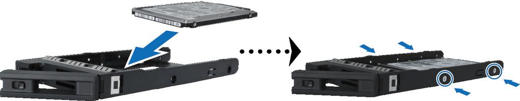 Hardvertelepítés 2Fejezet Szerszámok és alkatrészek a meghajtó telepítéséhez Csavarhúzó Legalább egy 2,5"-es SSD (SAS/SATA) vagy HDD (csak SAS) (a kompatibilis meghajtótípusok listájához látogasson