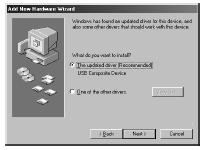 Driver-telepítés és -beállítások (Windows) 8 Ellenőrizze a CD-ROM meghajtót, majd kattintson a [Next]-re. Az alábbihoz hasonló párbeszédablak jelenik meg. 9 Kattintson a [Next]-re.