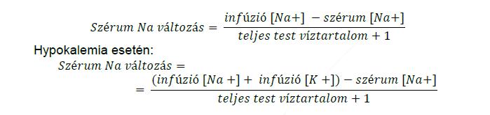 A kezelés általános szabályai acut hypotoniás hyponatraemia esetében Acut Súlyos tünetek, rövid idő alatt SeNa csökkenés > 10 mmol/l -> 150 ml 3%- os NaCl infusio 20 perc alatt Nem súlyos tünetek >