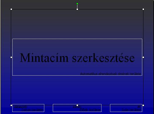 egérmutató formája is megváltozik, négyirányú nyíl jelenik meg a hegyénél, s ebből tudhatod, hogy ott kell kattintani a kijelöléshez: A sikeres kijelölésképpen a téglalap sarkánál és oldalfelezőjénél