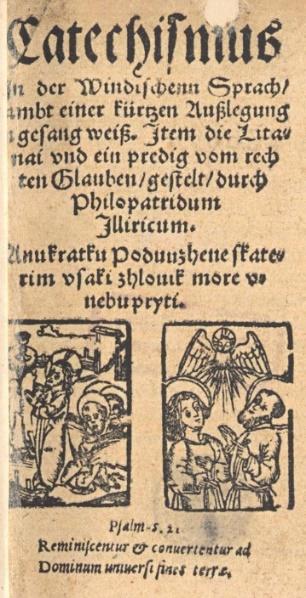 *M16151112M09* 9/24 11. Začetnik reformacije in nato glavni organizator protestantske cerkve na Slovenskem Primož Trubar je leta 1550 izdal Katekizem, prikazan na sliki 3.