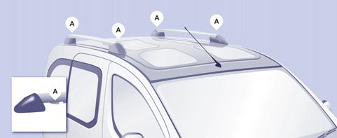 Élet az autóban 92 Modutop tető - CSOMAGTARTÓ RUDAK A Modutop tető két hosszanti csomagtartó rúdja leszerelhető. A rudak megengedett maximális terhelése: 35 kg.