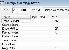 Véletlenül felvitt osztályzat törlése 1.