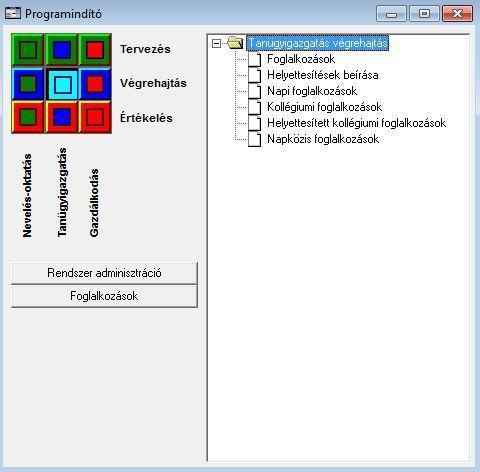 A programindító A Programindító dialógus az Aromo programjainak indítására szolgál. Működés Programok indítása A modult az azt jelképező, színes gombbal kell kiválasztani a 3x3-as négyzetben.