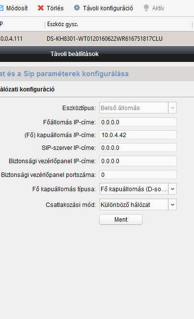 A gördülőlistát hagyjuk alapértelmezetten (Belső állomás).