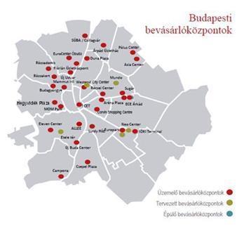 Forrás: Budapesti Ingatlan-Tanácsadók Egyeztető Fóruma (BRF) Kínálat Budapest kiskereskedelmi szempontból kiemelkedik az országos átlagból.
