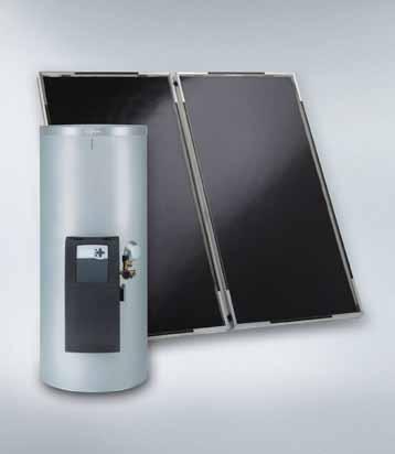 KOMPAKT 200-F SVK síkkollektor-rendszer Melegvíz készítésre fejlesztett napkollektoros egységcsomag, amely tartalmaz minden olyan fő és kiegészítő rendszerelemet, amely a melegvíz előállításához és