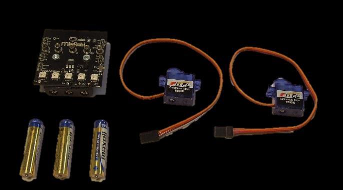 (BBC micro:bit vezérelt) oktató robot A mini Mic:Robi készlet a BBC micro:bithez készült, de nem tartalmazza a