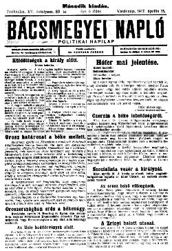 Janiga János javaslatát is, hogy a költségvetésben bizonyos összeg 8 Meghívó Szabadka sz. kir. város törvényhatósági bizottságának 1917.