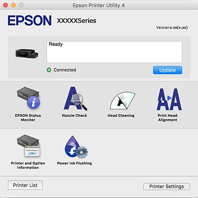 Hálózati szolgáltatásokra és szoftverekre vonatkozó információk Epson Printer Utility Elindíthat egy karbantartási funkciót, mint pl.