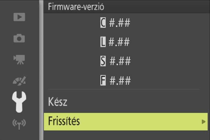 5 A firmware frissítése Felhívjuk a figyelmét arra, hogy a fényképezőgép modelljétől függően a frissítés során megjelenő párbeszédablakok és üzenetek eltérhetnek az itt bemutatottaktól.