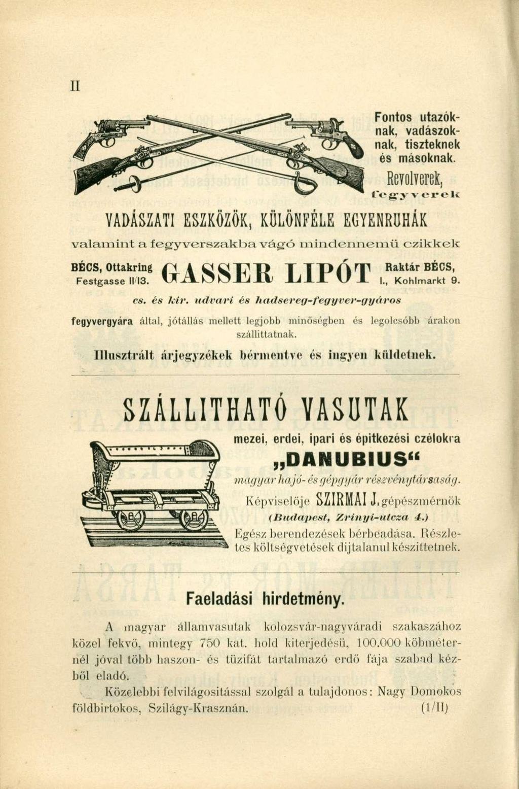 Fontos utazóknak, vadászoknak, tiszteknek és másoknak. Revolverek, Ji'.