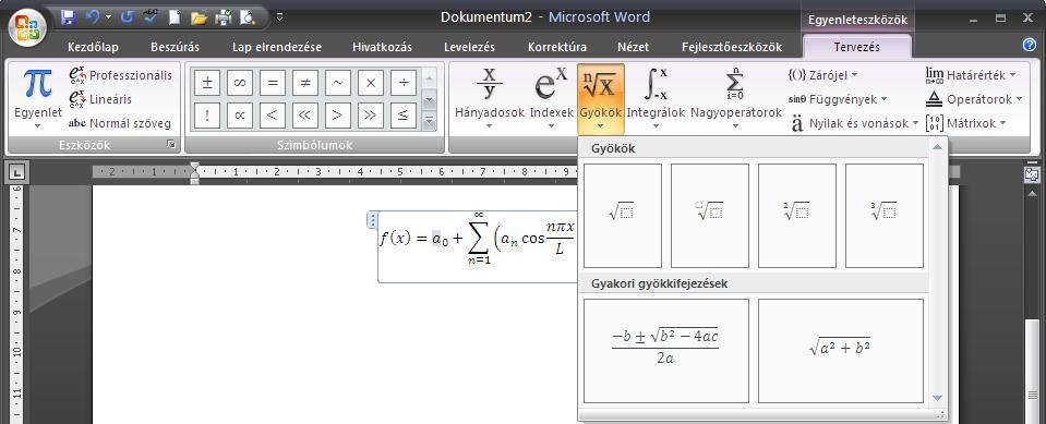 54 2007-es MS Word újdonságok Mint többször említettük, a hagyományos menük helyét a szalagok vették át. Imitt-amott azonban a szalagok egyes gombjai menüket jelenítenek meg.