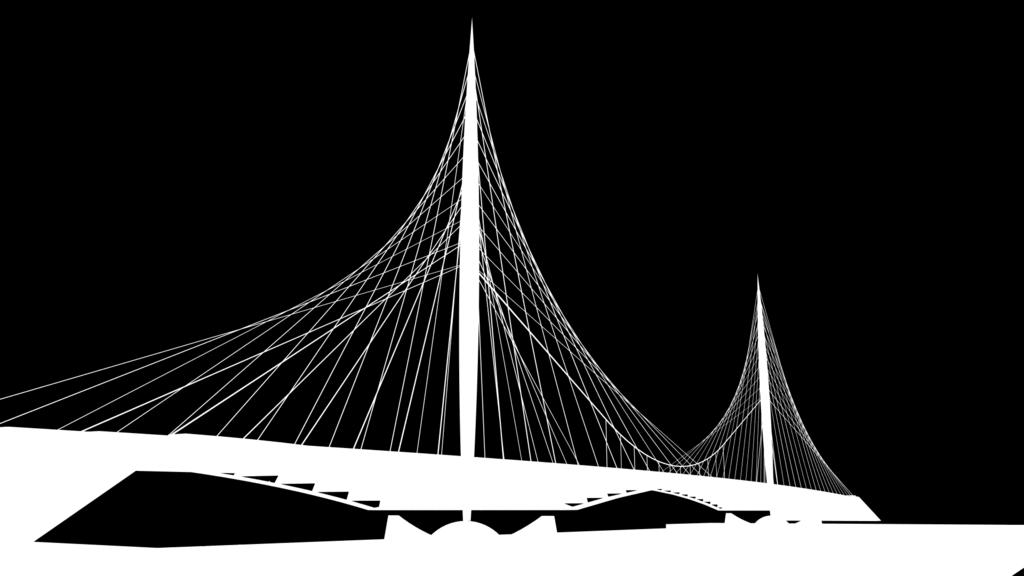 ALTERNATÍVÁK: Szimmetrikus, kétpilonos ferdekábeles híd alaprajzilag egyenes