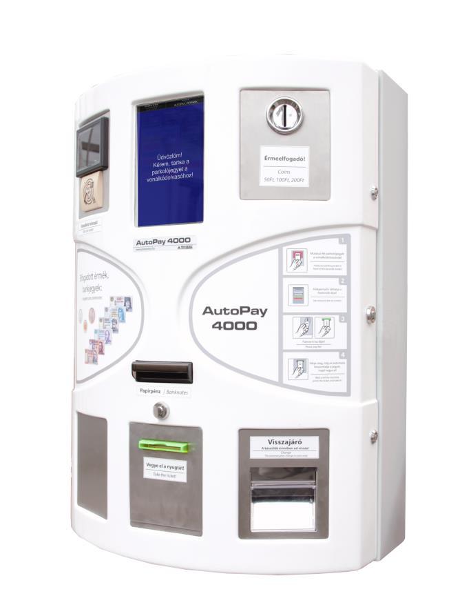 PROCONTROL AutoPay4000 Fizetőautomata, jegykiadó- és