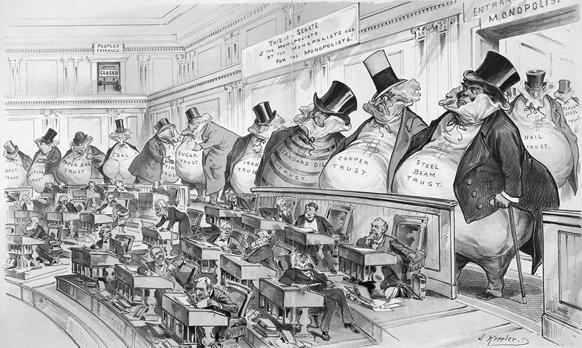 Titre : Carte des territoires de la grande Amérique c) Quel nouveau phénomène de la politique extérieure américaine la carte présente-t-elle? (1 point). Caricature datant du tournant du siècle.