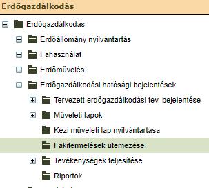 Termelés modul A Térbeli nyilvántartás menüpontban hozhatók létre a fizikai készletezési helyek, rakodók, a Fakitermelés részben hozhatók létre termelési konténerek, amikbe termelési munkaműveleteket