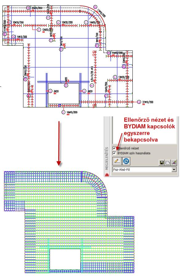 . szerint is. Megjelenítés panel Amint az egérrel elhagyjuk a panelt. Ezáltal frissül a rajz megjelenítési állapota, de segít a rajz Frissítése gomb is.