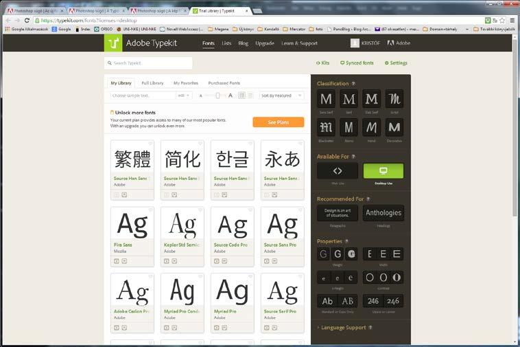 INDESIGN ALAPOK 203 Typekit piactér Új betűkészleteket vásárolhatunk a Typekit piactéren. A betűtípusok az alkalmazás helyén frissülnek.