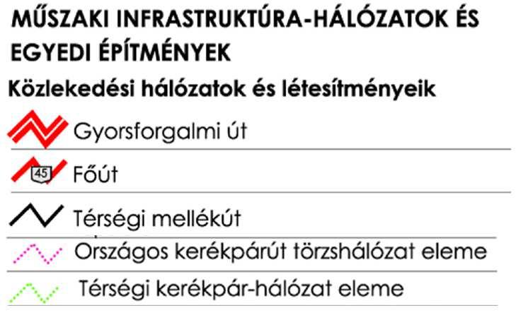 mellékletében felsorolt, országos és térségi jelentőségű műszaki infrastruktúrahálózatok és egyedi