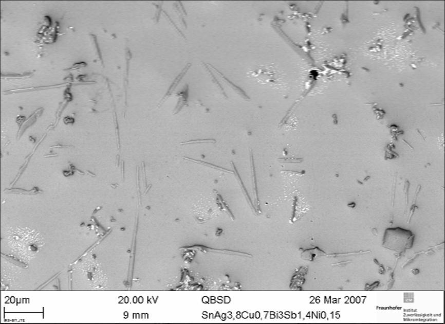(Sn-Ag-Cu-Bi-Sb-Ni) forraszanyag szövetszerkezete Anton-Zoran Miric: New Developments in