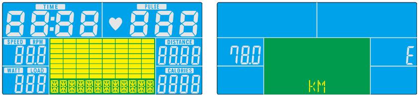 PROGRAMVÁLASZTÁS Az UP és DOWN gombokkal választhatunk programot: Manual Beginner Advance Sporty Cardio Watt MANUÁLIS PROGRAM Nyomja meg a START gombot 1.