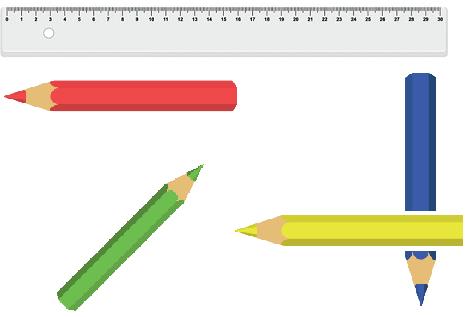 1-1 4 Megjegyzés: Minden jó megoldásért 1-1 jár. A ceruzák lehetnek a vonalzóhoz képest más helyeken is, csak a helyzetük legyen a feladatnak megfelelő.