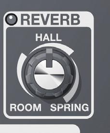 Hangok kiküldése REVERB (Reverb) Ez az effekt sztereó zengetést ad a hanghoz. Amikor a reverb bekapcsolt állapotban van, az indikátor világít. Ezzel állíthatja be a reverb effekt típusát és méretét.