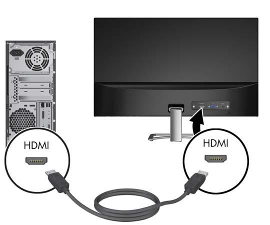 1. Tegye a monitort egy kényelmes, jól szellőző helyre a számítógép közelébe. 2. Csatlakoztassa videokábelt.