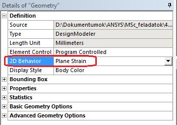 8. A geometria elkezdése előtt megadtuk, hogy az analízis típusa 2D-s lesz.