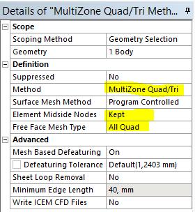 Jelöljük ki geometriának a testet, majd állítsuk be a Method sorában, hogy Uniform Quad.