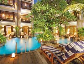 000 Ft-tól/fô Ramada Bintang Bali + Tuban A szálloda Bali legismertebb részén, a szörfösök
