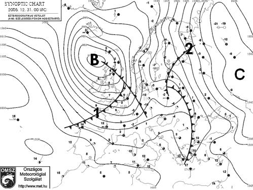 4. Answer the questions after examining the map below. a) What atmospheric phenomenon dominates the East European Plain ( C ) if air moves clockwise in its centre?