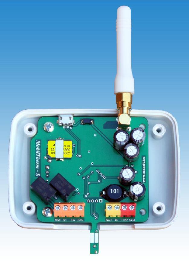 A beállított alsó és felső hőmérsékleti határokat átlépve a modul a felprogramozott felhasználói talefonszámokra SMS-t fog küldeni. A digitális bemenet változásairól szintén küld SMS-t.