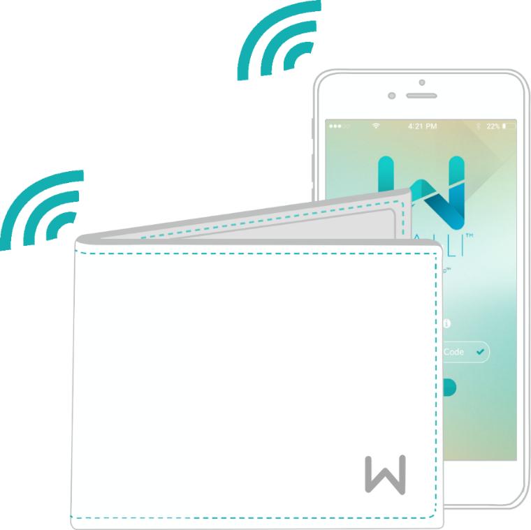A Walli összekapcsolása az applikációval Helyezze az okos tárcát a telefonja